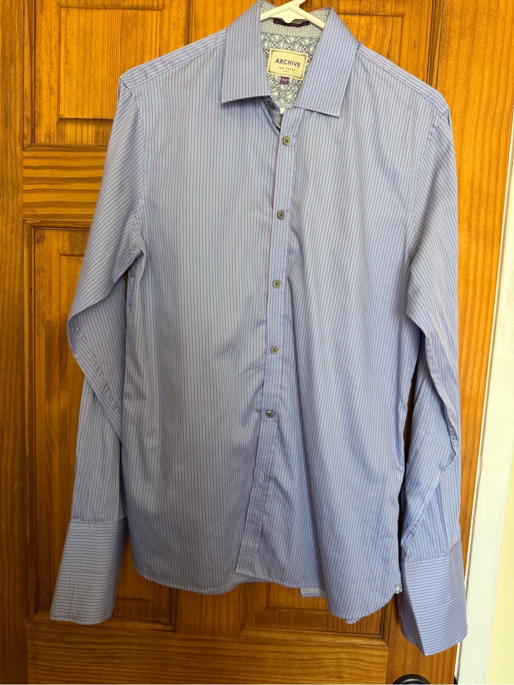 Ted Baker Archive Men’s Purple and Red Striped Dress Shirt